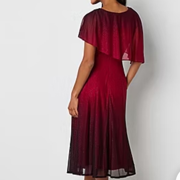 New!Danny & Nicole Womens Short Sleeve Ombre Midi Fit + Flare Dress size 24W - Picture 6 of 6